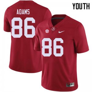 NCAA Youth Alabama Crimson Tide #86 Connor Adams Stitched College 2018 Nike Authentic Red Football Jersey MD17N80KR